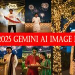 Gemini AI-generated Diwali portrait of a young Indian boy in traditional kurta standing before illuminated Ram Mandir with glowing festive lights.