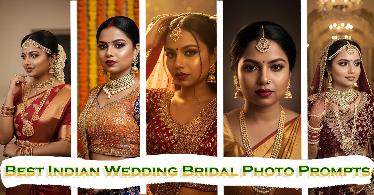 Best Indian Bridal Photo Prompts for Stunning AI Wedding Portraits