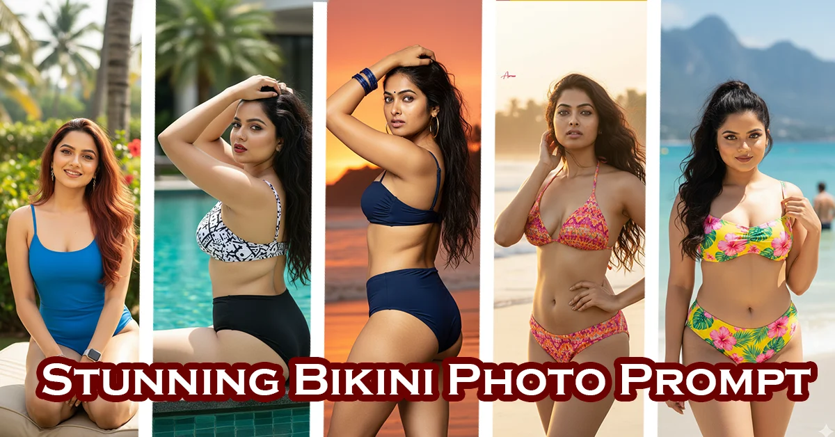 The Ultimate Golden Hour Queen – Bikini Photo Prompt