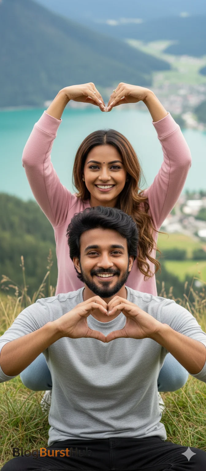 Happy romantic couple smiling and expressing love on Feb 14 Lover’s Day