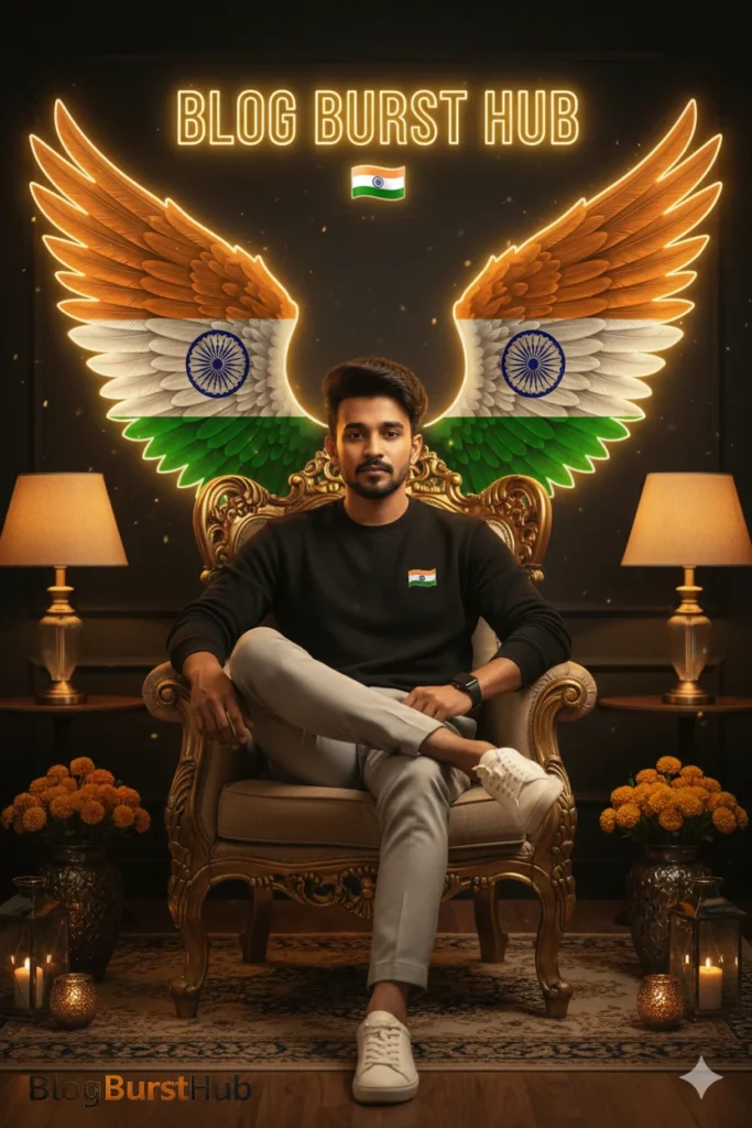 Indian Republic Day AI portrait with indoor lighting and creative patriotic elements