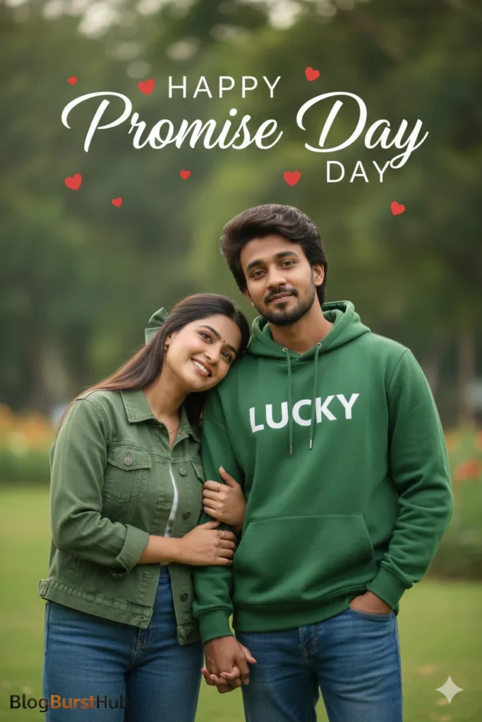 Outdoor Promise Day couple photoshoot capturing love in nature