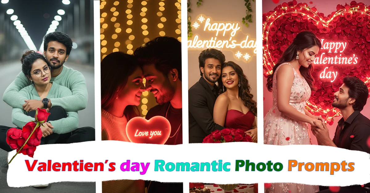 Valentine’s Day Romantic Couple Photo Prompt | Cinematic Love Aesthetic