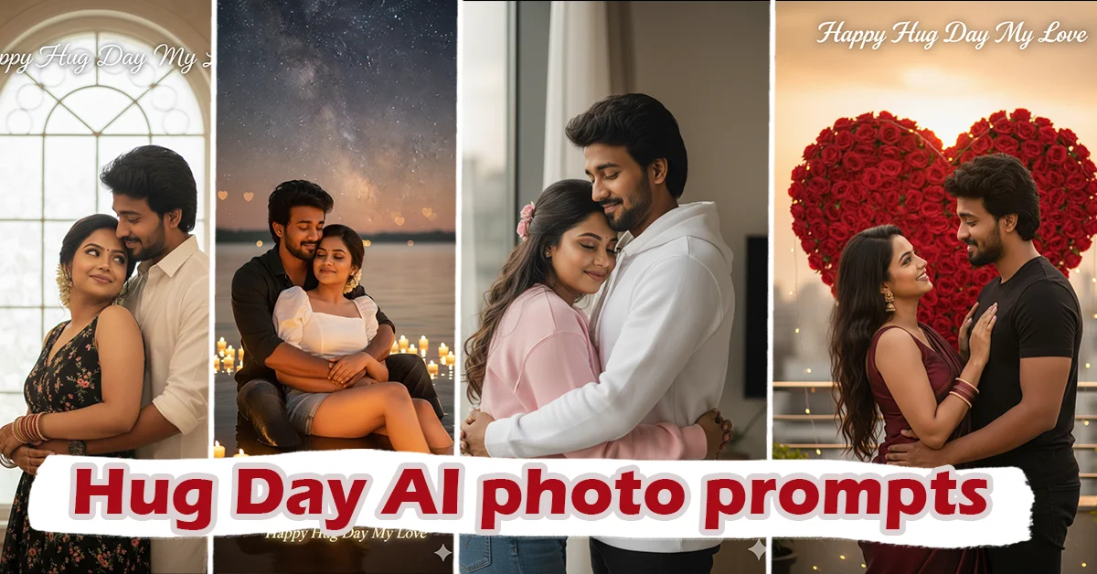 Hug Day AI Photo Prompt | Romantic AI Hug Images for Valentine Week
