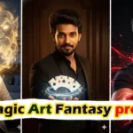 AI-generated fantasy artwork featuring a powerful mage surrounded by glowing magical energy and surreal mystical elements