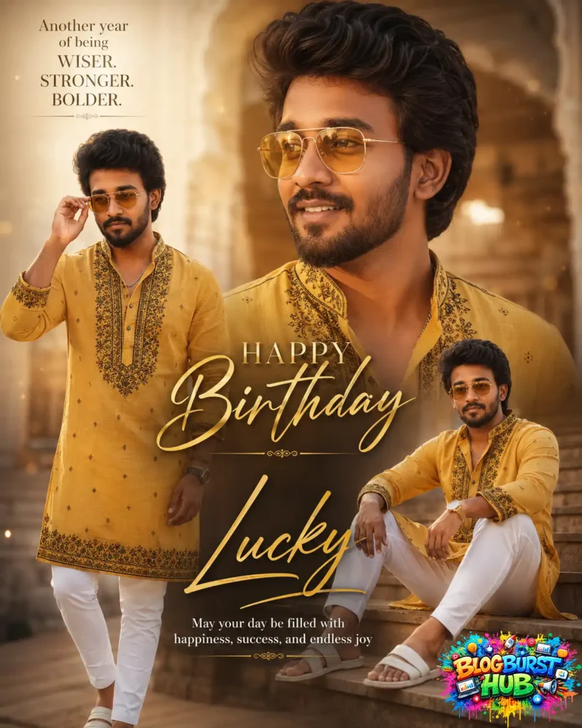 AI-generated birthday portrait poster with cinematic lighting and luxury design.