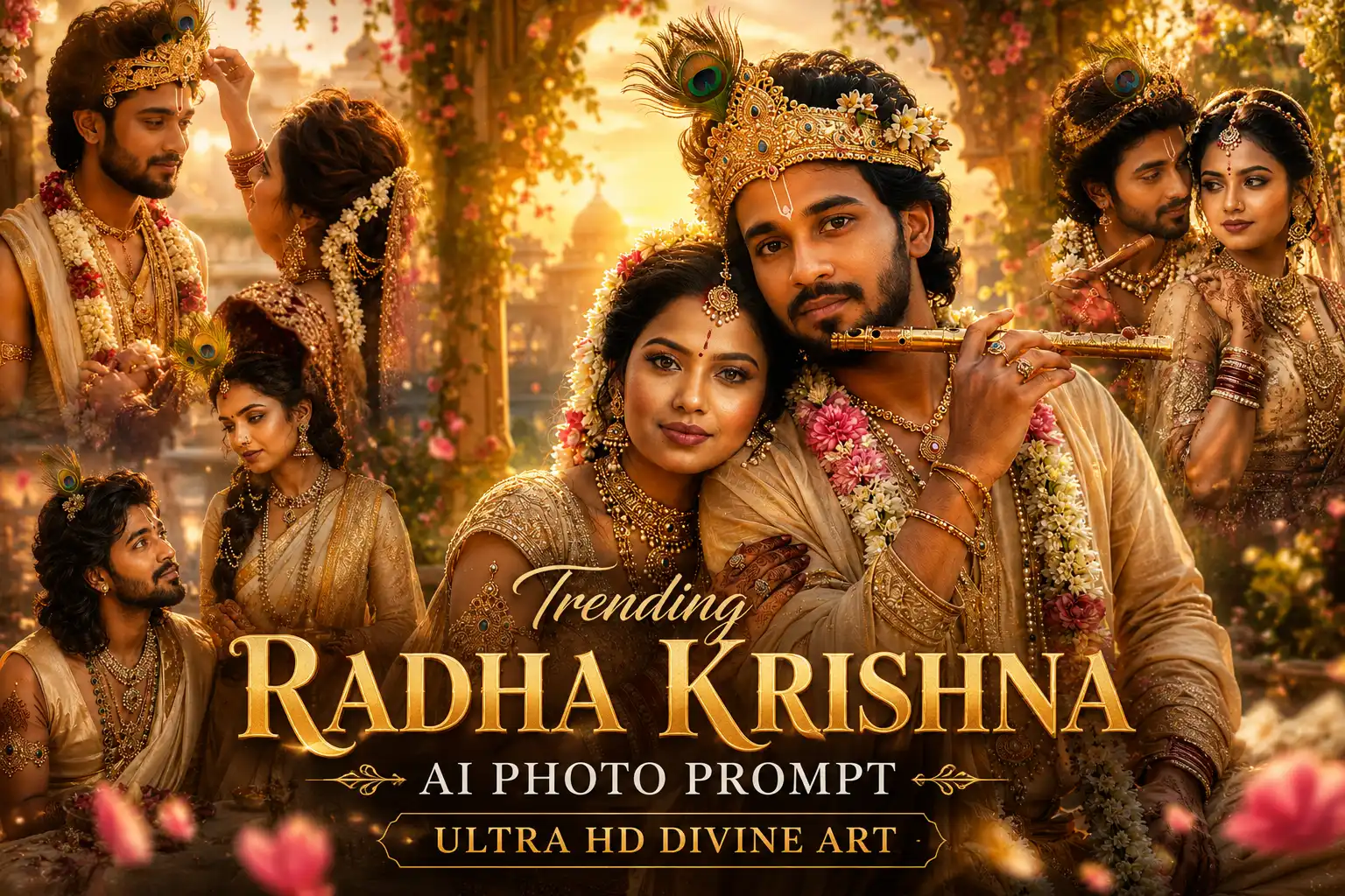 Trending Radha Krishna AI Photo Prompt | Ultra HD Divine Art
