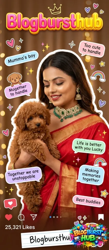 woman holding cute puppy aesthetic Instagram pet content idea