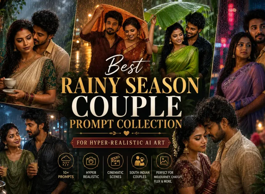 Best Rainy Season Couple Prompt Collection for Hyper-Realistic AI Art