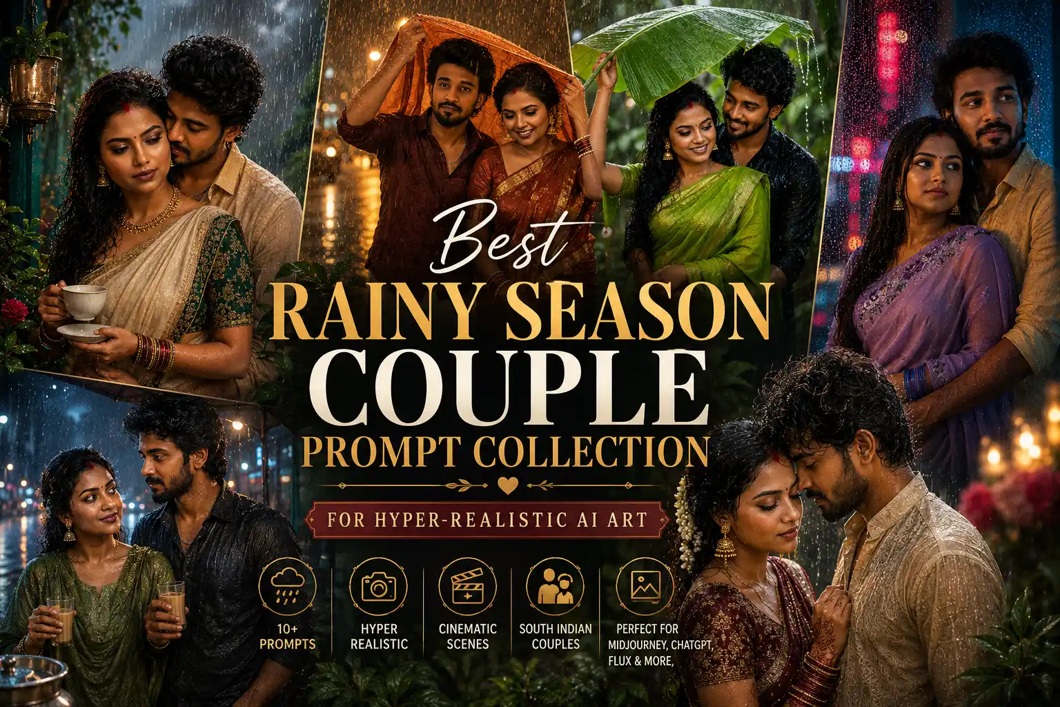 Best Rainy Season Couple Prompt Collection for Hyper-Realistic AI Art