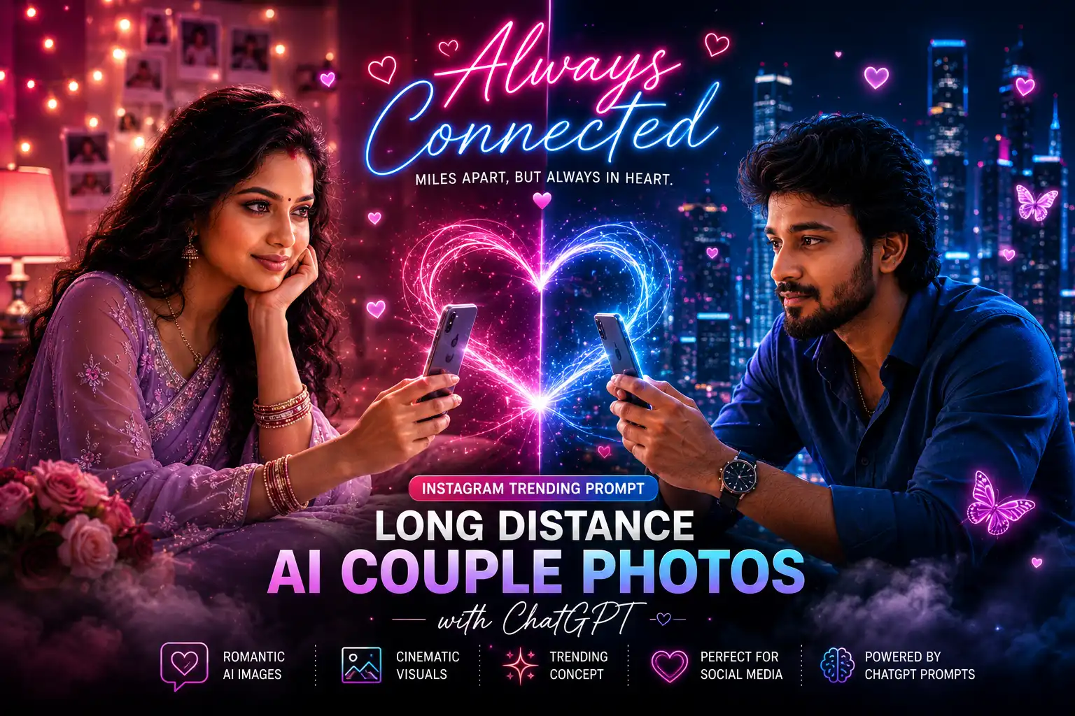 Instagram Trending Prompt for Long Distance AI Couple Photos with ChatGPT
