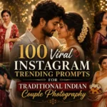 Traditional Indian couple photography inspiration for Instagram trending prompts and AI-generated romantic portraits.