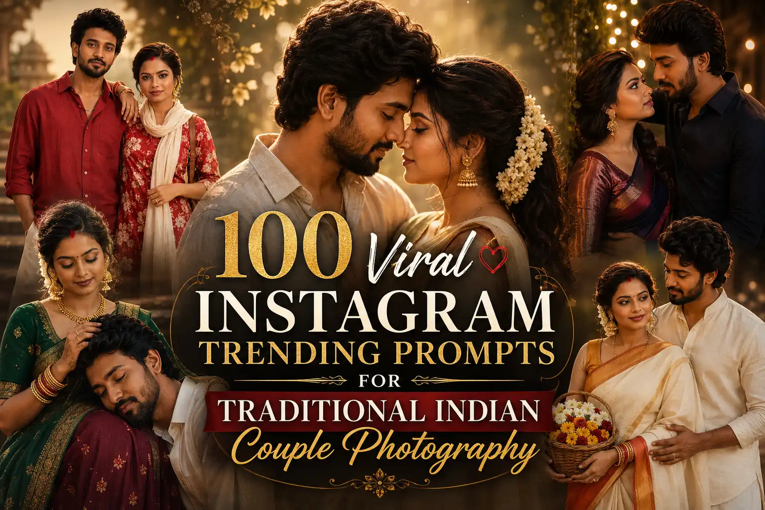 100 Viral Instagram Trending Prompts for Traditional Indian Couple Photography