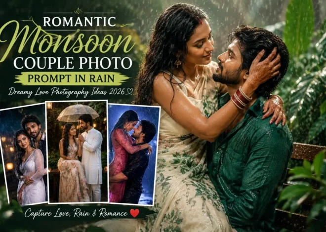 Romantic Monsoon Couple Photo Prompt in Rain | Dreamy Love Photography Ideas 2026