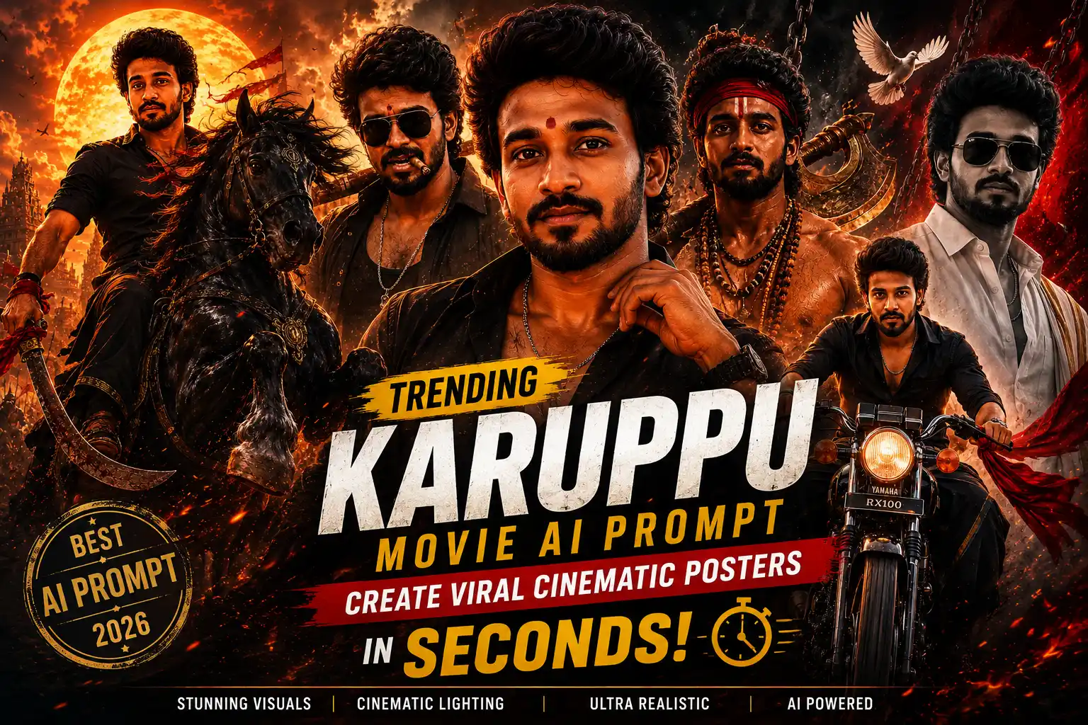 Trending Karuppu Movie Stunning AI Prompt: Create Viral Cinematic Posters in Seconds