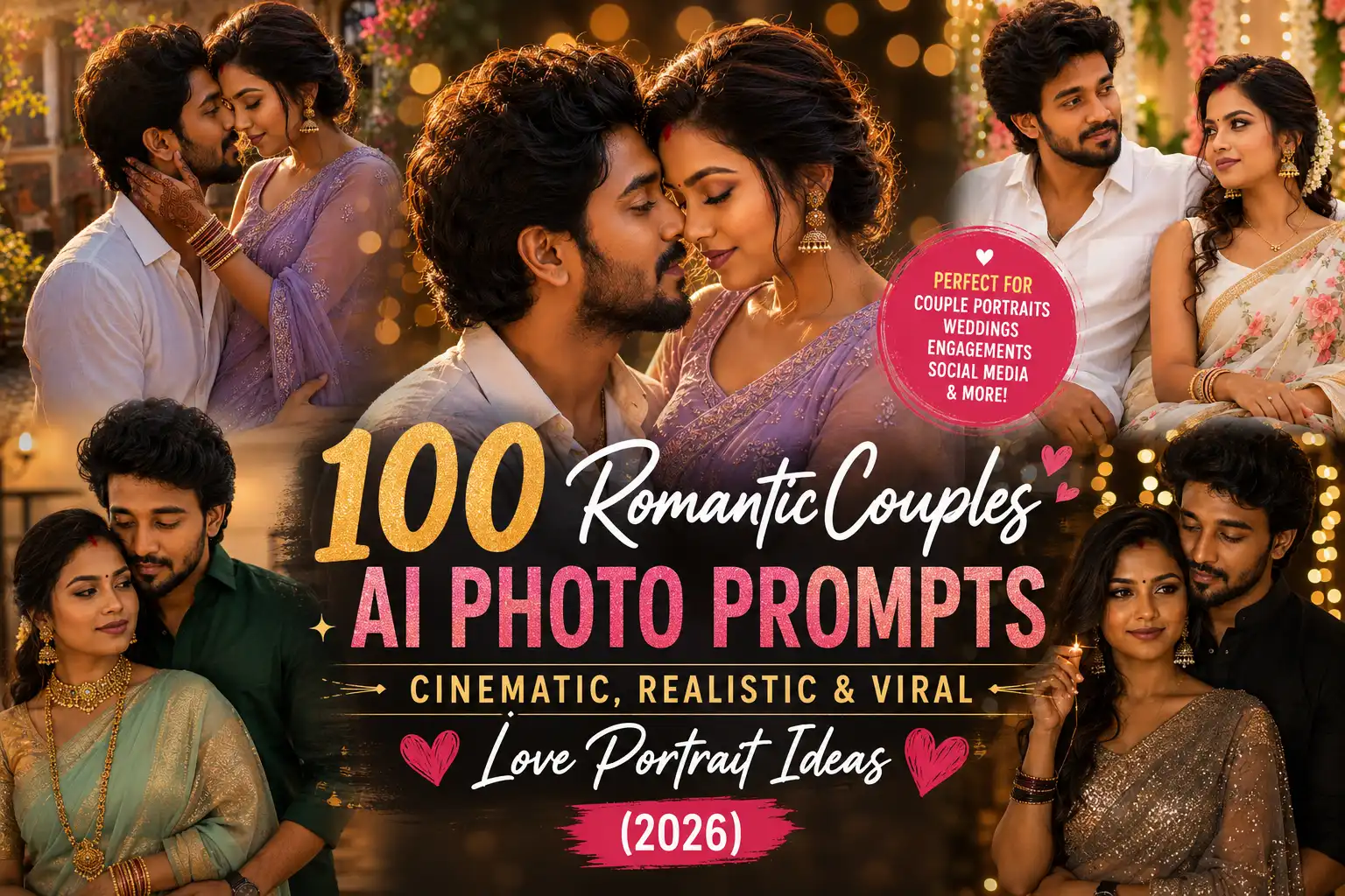 100 Romantic Couples AI Photo Prompts | Cinematic, Realistic & Viral Love Portrait Ideas (2026)