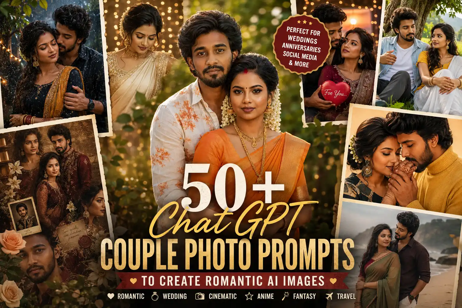 50+ ChatGPT Couple Photo Prompts to Create Romantic AI Images