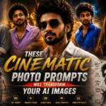 These Cinematic Photo Prompts Will Transform Your AI Images – cinematic AI portrait collage featuring movie-style lighting, dramatic compositions, and photorealistic AI-generated artwork.