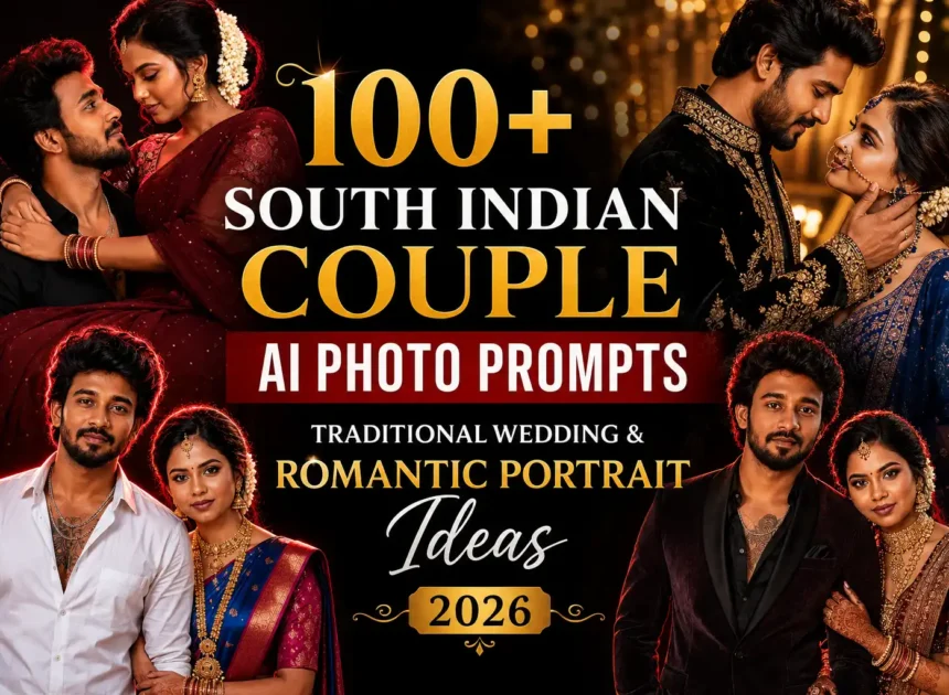 100+ South Indian Couple AI Photo Prompts | Traditional Wedding & Romantic Portrait Ideas (2026)