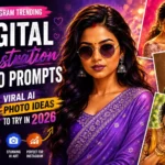 Instagram trending digital illustration photo prompts for viral AI photos in 2026