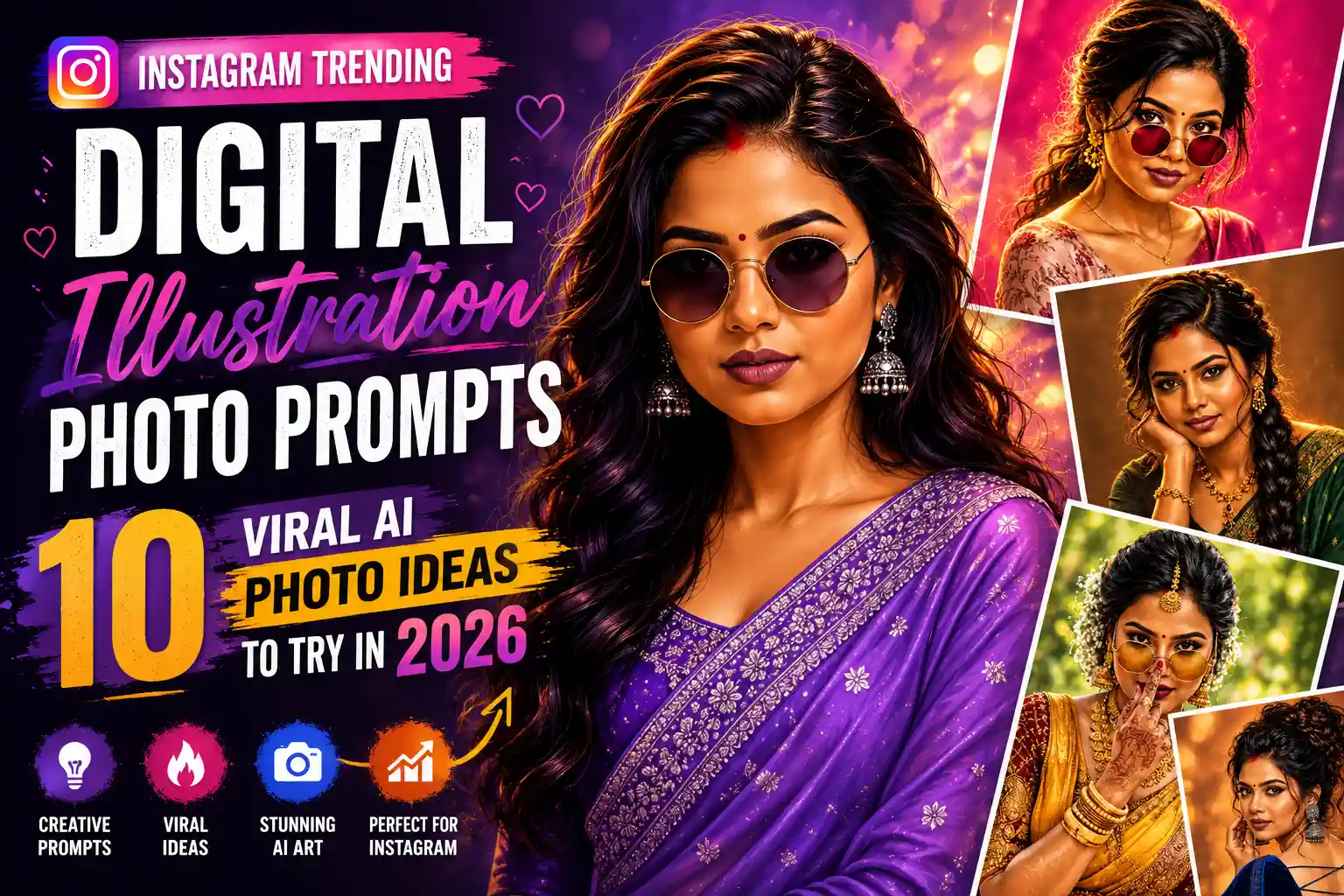 Instagram Trending Digital Illustration Photo Prompts: 10 Viral AI Photo Ideas to Try in 2026