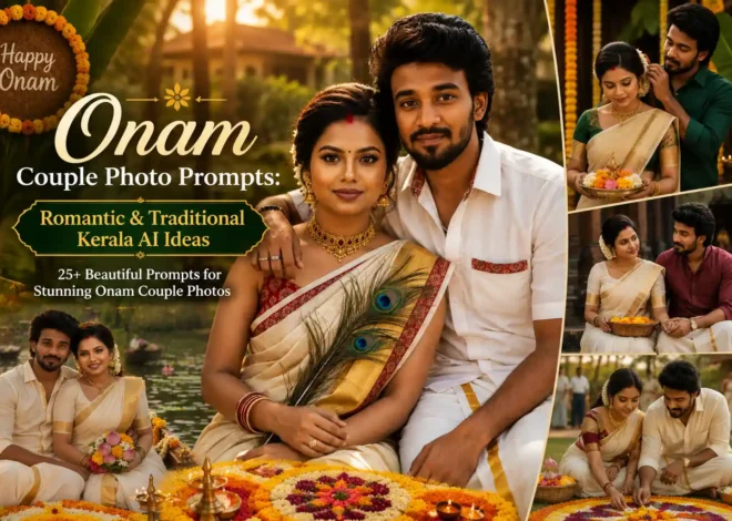 Onam Couple Photo Prompts: Romantic & Traditional Kerala AI Ideas