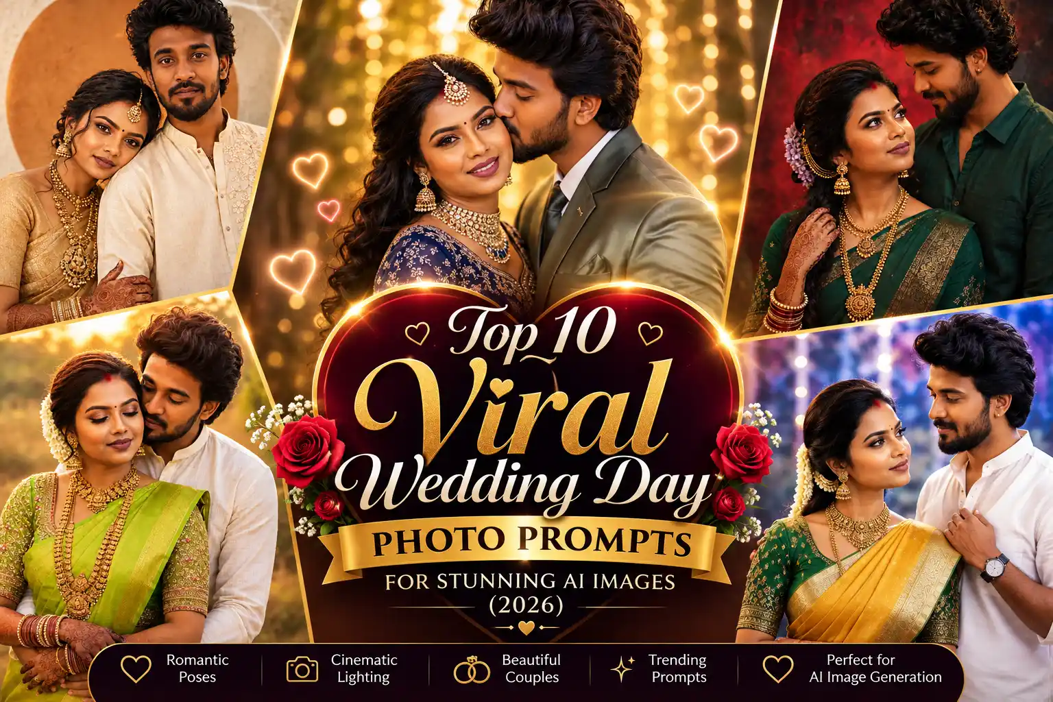 Top 10 Viral Wedding Day Photo Prompts for Stunning AI Images (2026)