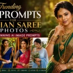 Trending AI prompts for Indian saree photos featuring traditional and modern saree portraits