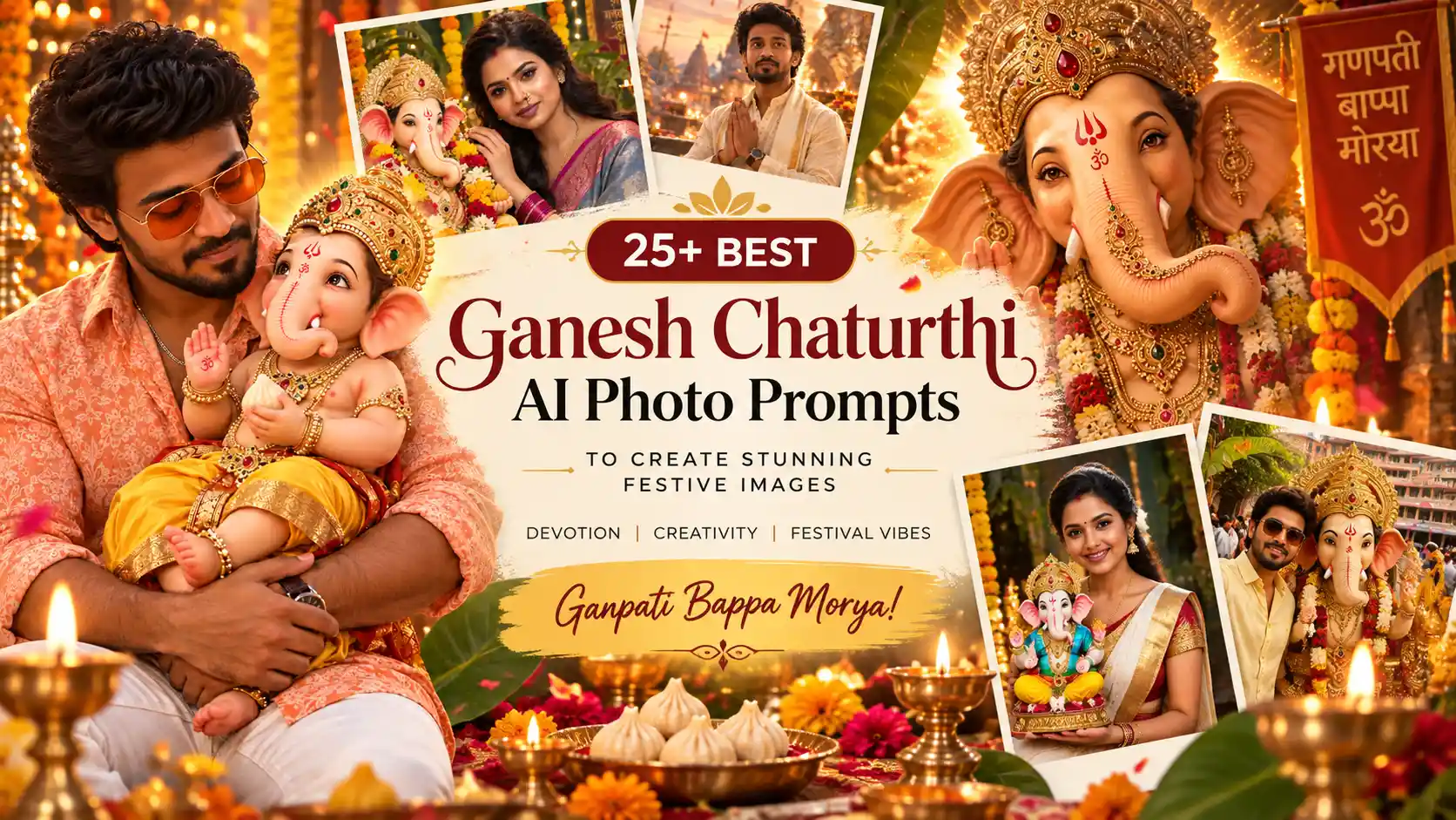 25+ Best Ganesh Chaturthi AI Photo Prompts to Create Stunning Festive Images