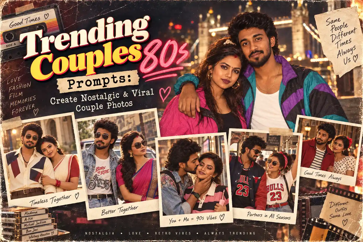 Trending Couples 80s Prompts: Create Nostalgic & Viral Couple Photos